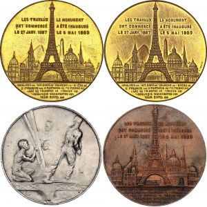 France 4 x Bronze Medals Ascession Tour Eiffel 1889