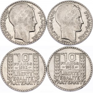 France 2 x 10 Francs 1932 - 1933