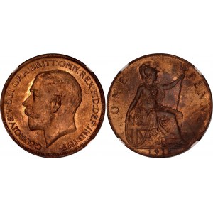 Great Britain 1 Penny 1911 NGC MS 65 RB