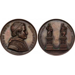 Italian States Papal States Bronze Medal Pope Pius IX 1847