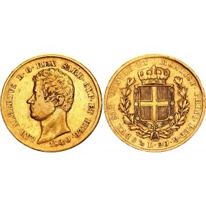 Italian States Sardinia 20 Lire 1840 P