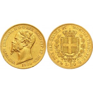Italian States Sardinia 20 Lire 1860 P