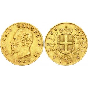 Italy 20 Lire 1864 T BN