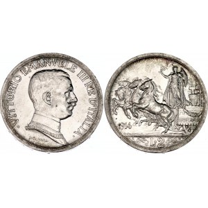 Italy 2 Lire 1914 R