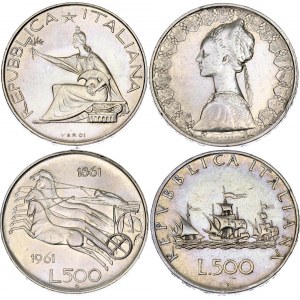 Italy 2 x 500 Lire 1959 - 1961 R
