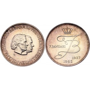 Netherlands Silver Medal Juliana Koningin - Bernhard Prins Der Nederlanden 1962