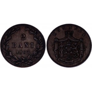 Romania 2 Bani 1867 WATT & CO