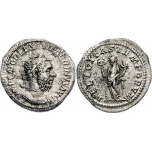 Roman Empire Macrinus Denarius 217 AD Felicitas