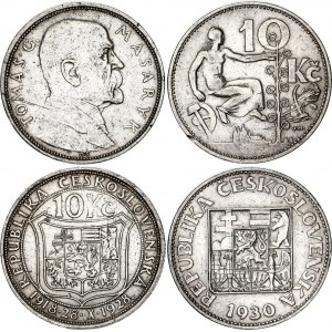 Czechoslovakia 2 x 10 Korun 1928 - 1930