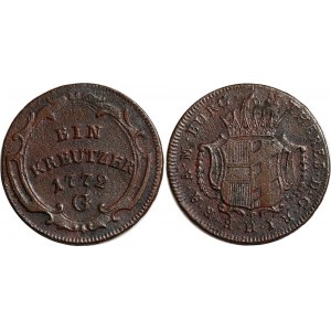 Austrian States Burgau 1 Kreuzer 1772 G