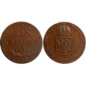 Austria 1 Kreuzer 1816 G Planchet Flaw Error
