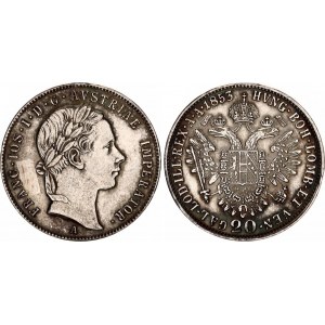 Austria 20 Kreuzer 1853 A