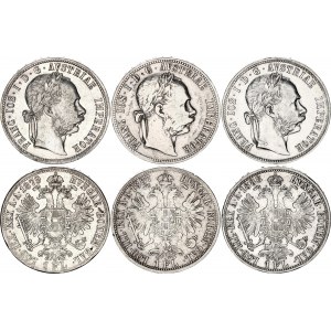 Austria 3 x 1 Florin 1879 - 1888