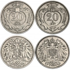 Austria 2 x 20 Heller 1892 - 1907