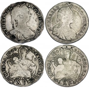 Hungary 2 x 15 Krajczar 1743 - 1745 KB
