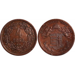 Hungary 4 Krajczar 1868 KB