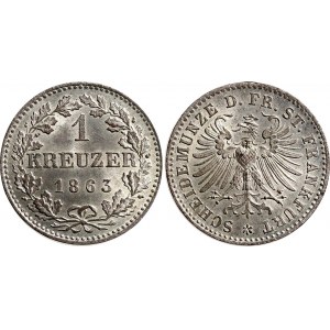 German States Frankfurt 1 Kreuzer 1863