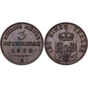 German States Prussia 3 Pfenninge 1852 A