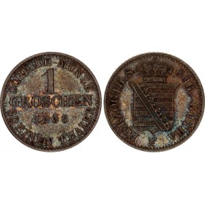 German States Saxe-Coburg-Gotha 1 Groschen 1858 F
