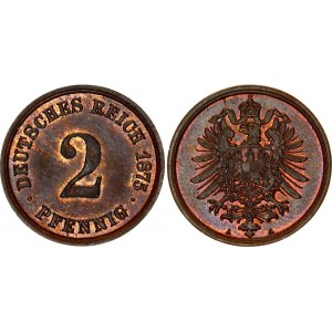 Germany - Empire 2 Pfennig 1875 A Overstrike