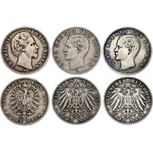 Germany - Empire Bavaria 3 x 2 Mark 1876 - 1905 D Munich