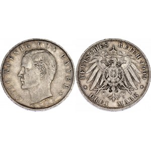 Germany - Empire Bavaria 3 Mark 1909 D