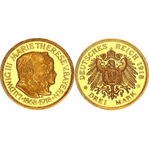 Germany - Empire Bavaria 3 Mark 1918 D (2004) Collectors Copy