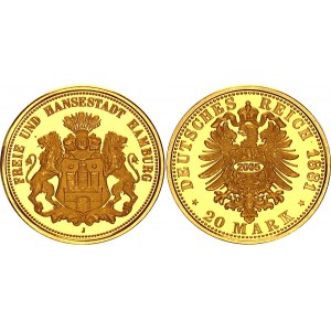 Germany - Empire Hamburg 20 Mark 1881 J (2005) Collectors Copy