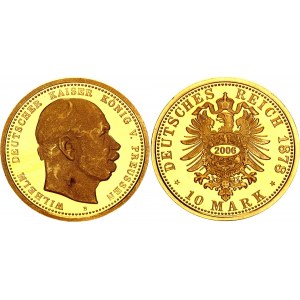 Germany - Empire Prussia 10 Mark 1878 B (2006) Collectors Copy