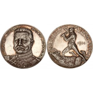 Germany - Empire Prussia Commemorative Silver Medal Paul von Hindenburg - Liberation of Eastern Prussia 1914