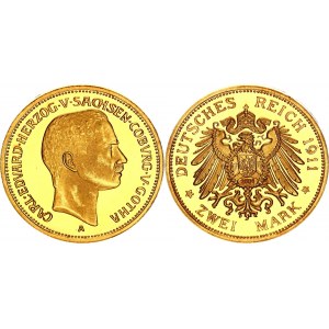 Germany - Empire Saxe-Coburg-Gotha 2 Mark 1911 A (2004) Collectors Copy