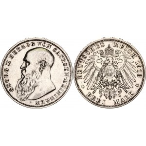 Germany - Empire Saxe-Meiningen 3 Mark 1913 D