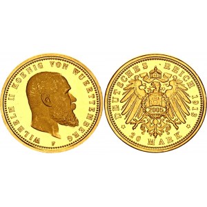 Germany - Empire Wurttemberg 20 Mark 1913 F (2005) Collectors Copy