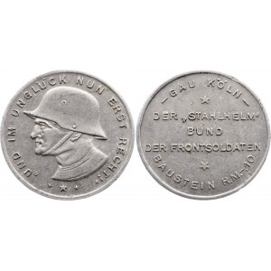 Germany - Weimar Republic Medal Gau Koln Der Stahelm Bund Der Frontsoldaten Bausten R.M. - 10 20th Century (ND)