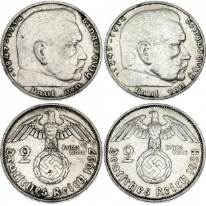 Germany - Third Reich 2 x 2 Reichsmark 1937 - 1938 A & F