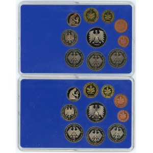 Germany - FRG 2 x Proof Set of 10 Coins 1980 D & J