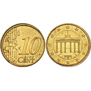 Germany - FRG 10 Euro Cent 2002 G Off Center Error