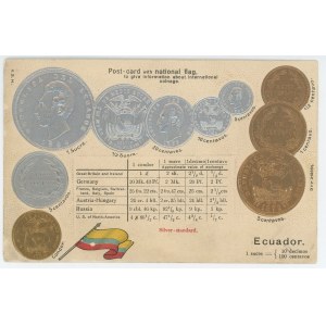 Germany Post Card Coins of Ecuador 1904 - 1937 (ND)