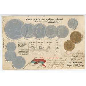 Germany Post Card Coins of Serbia 1908