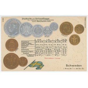 Germany Post Card Coins of Sweden 1904 - 1912 (ND)
