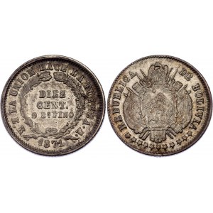 Bolivia 10 Centavos 1871 ER