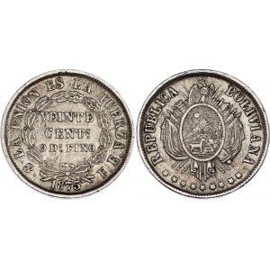 Bolivia 20 Centavos 1875 PTS FE