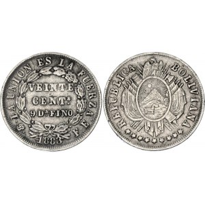 Bolivia 20 Centavos 1883 PTS FE