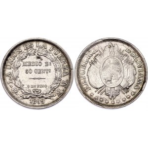 Bolivia 1/2 Boliviano / 50 Centavos 1899 PTS MM