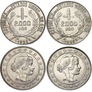 Brazil 2 x 2000 Reis 1928 - 1929