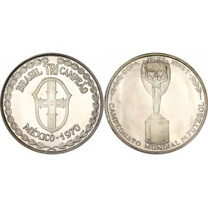 Brazil Commemorative Silver Medal FIFA World Cup 1970 in Mexico - Brazil, Third Times Champion of the World (ND) 1970