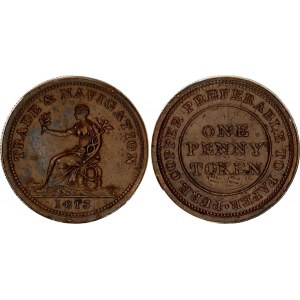 Canada Nova Scotia Trade & Navigation 1 Penny Token 1813 Overstrike
