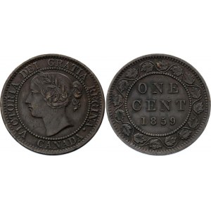 Canada 1 Cent 1859 Overstrike