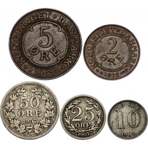 Europe Lot of 5 Coins 1907 - 1912