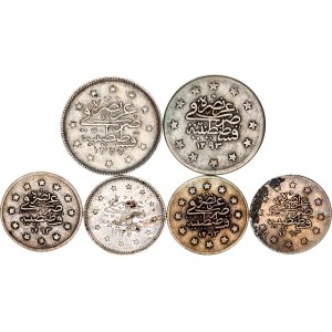 Ottoman Empire Lot of 6 Coins 1884 - 1911